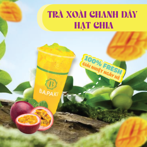 Trà xoài chanh dây hạt chia